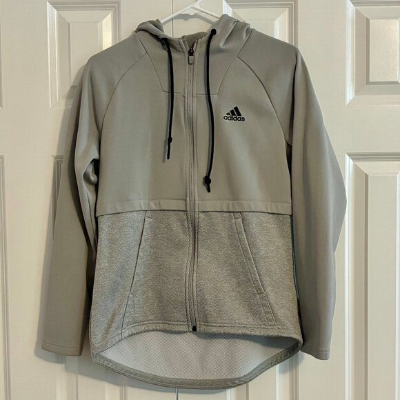 Adidas Full Zip Hooded Gray Jacket Women S - Picture 3 of 11
